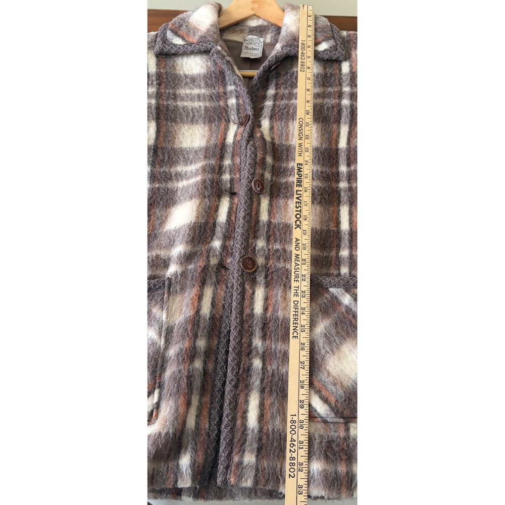 Vintage‎ Marbore France Wool Coat Plaid Size Medium FABULOUS - Picture 8 of 9